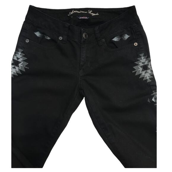 AEO Aztec Embroidered Black Skinny Jeans - Picture 2 of 10